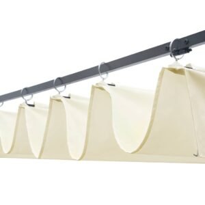 75 Pavilion cu acoperiș, maro și crem, 300x300x220 cm, poliratan 75